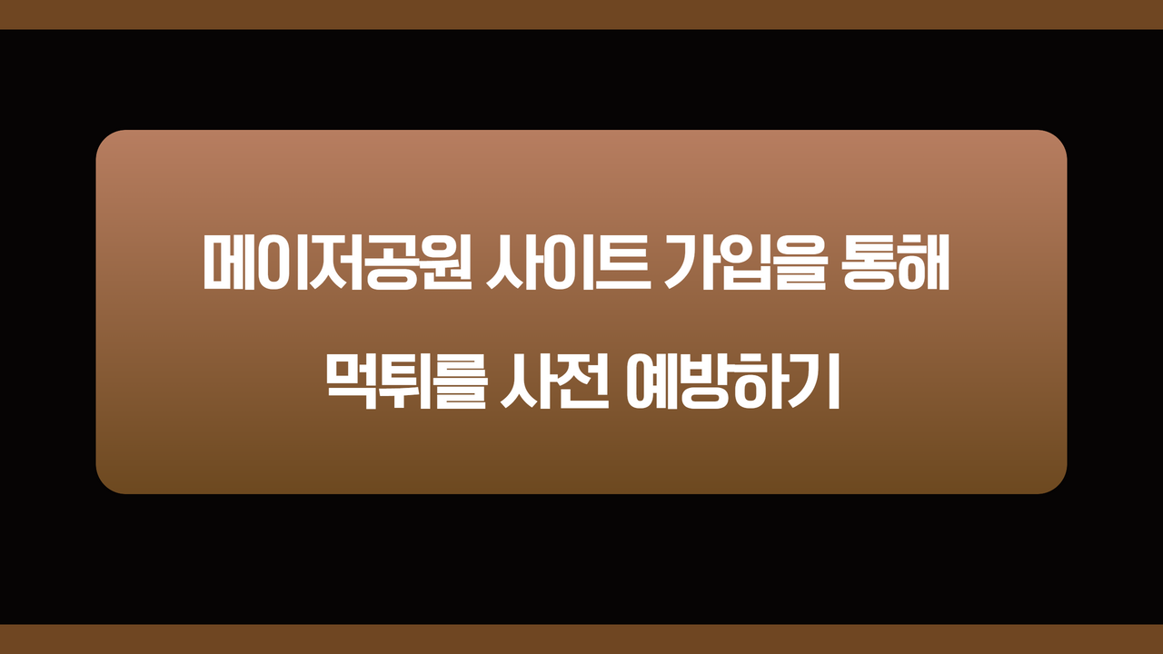 메이저공원 사이트 가입을 통해 먹튀를 사전 예방하기